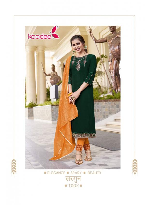 Koodee Sargun 1 Fancy Wear Viscose Kurti Pant With Dupatta Collection